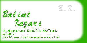 balint kazari business card
